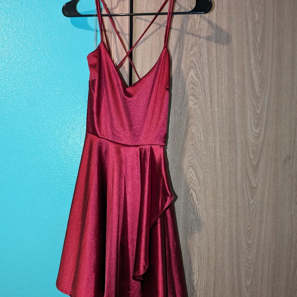 Short Red Ruffle Dress - Picture 1 of 2